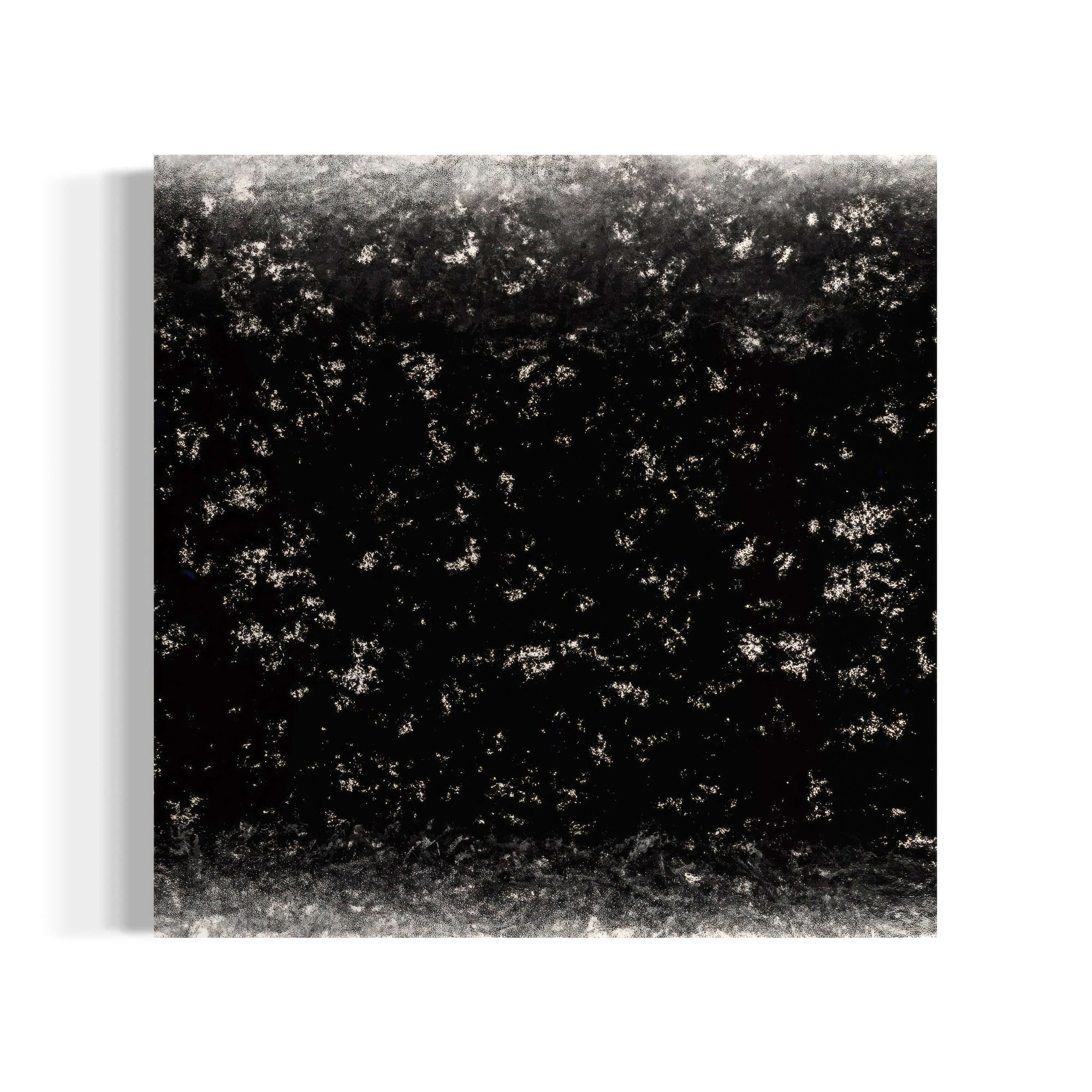 Abstract artwork 'Abyss' by artist BRYCE, featuring black tones and textures on ILFORD GALERIE canvas.