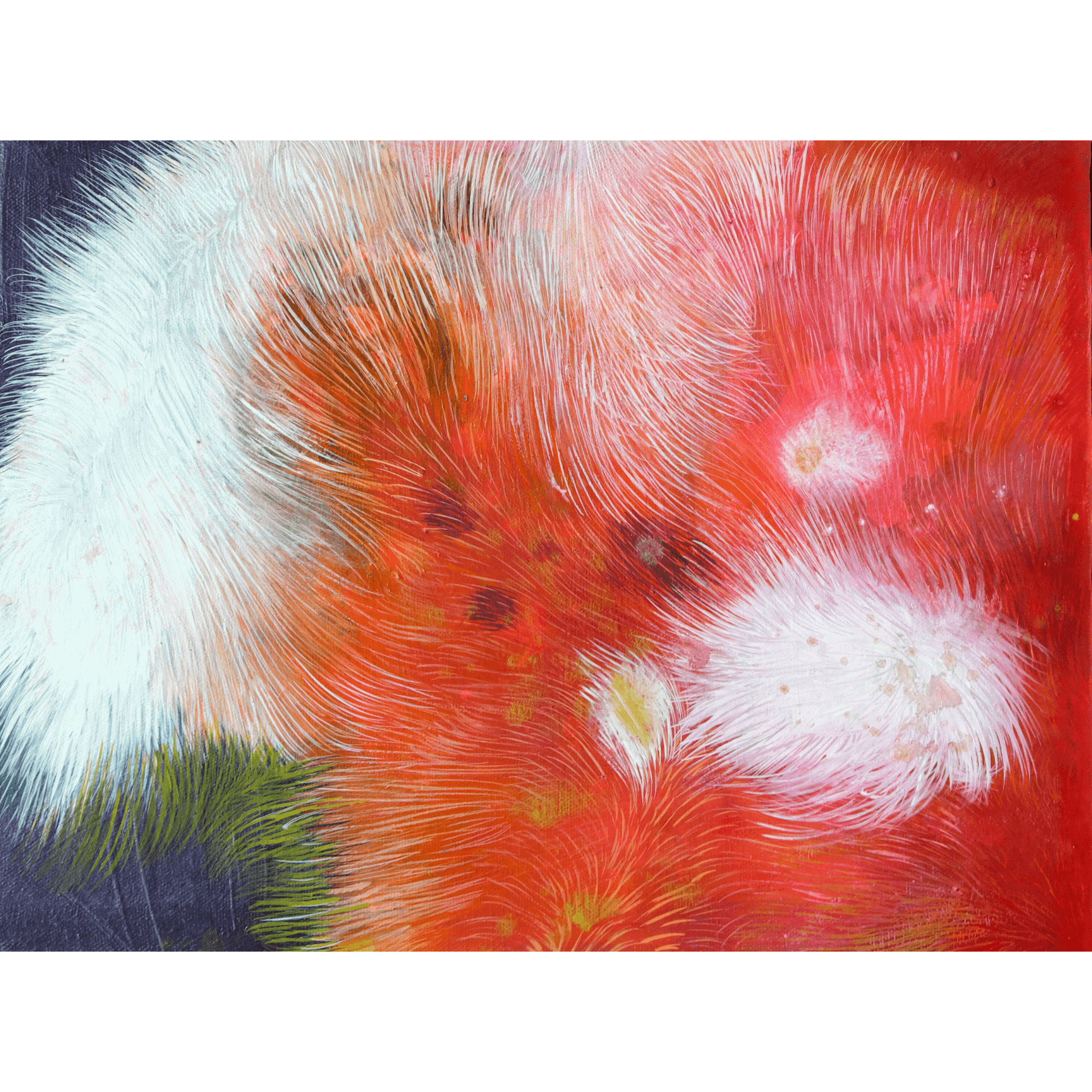 Fluffy Garden 04 abstract expressionism painting by Supmanee Chaisansuk featuring vibrant colors and textured surface.