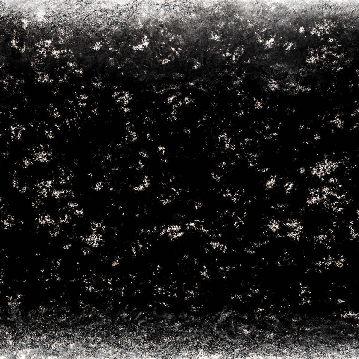 Abstract artwork 'Abyss' by artist BRYCE, featuring dark textures and layered details, 2021 archival ink on canvas.