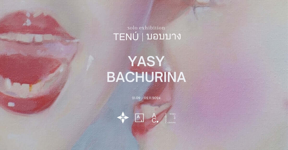 "Yasy Bachurina's Tenú solo exhibition artwork poster with soft pastel colours"