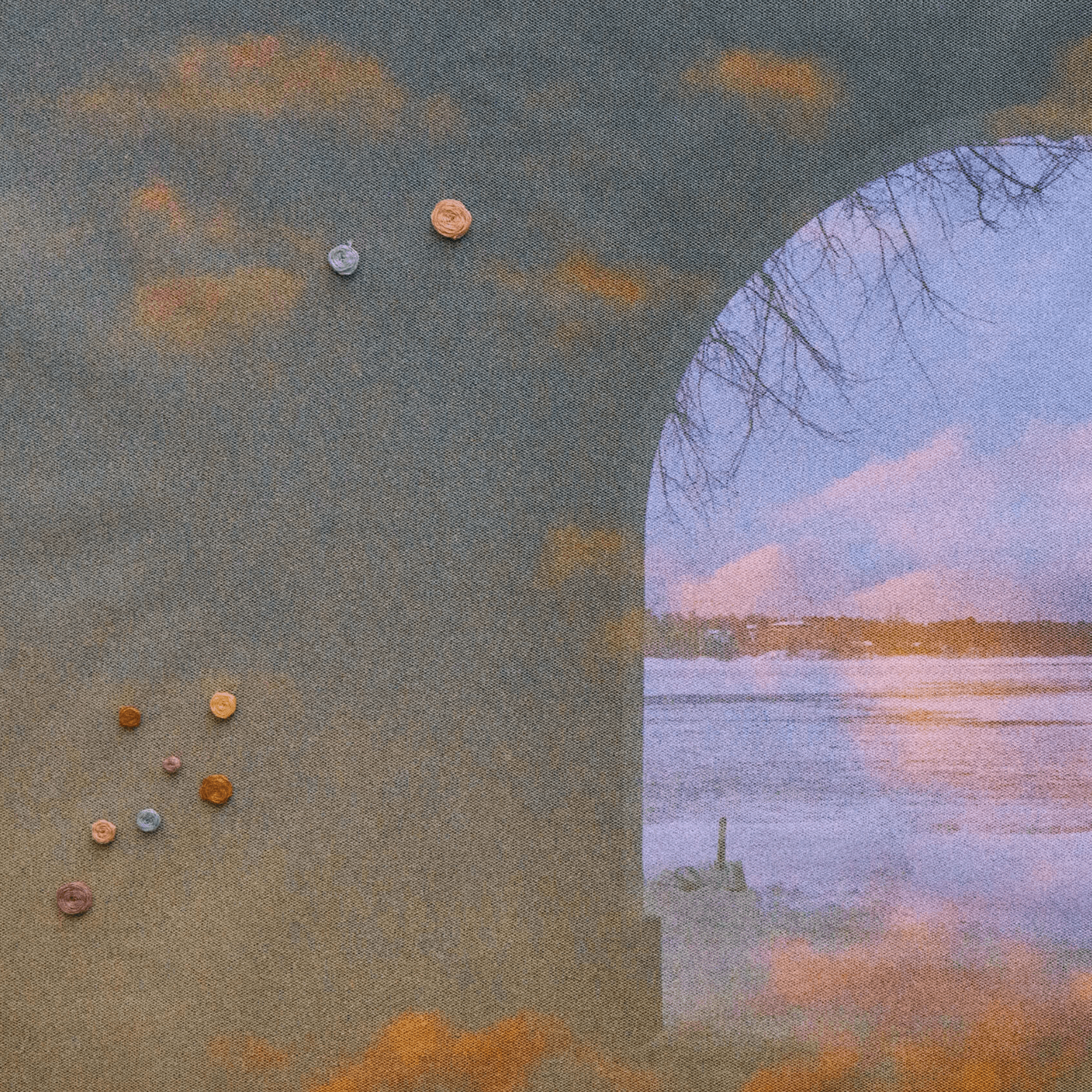 The Passage (2026) - Analogue double exposure artwork by Ioana Vrabie featuring textile interventions.