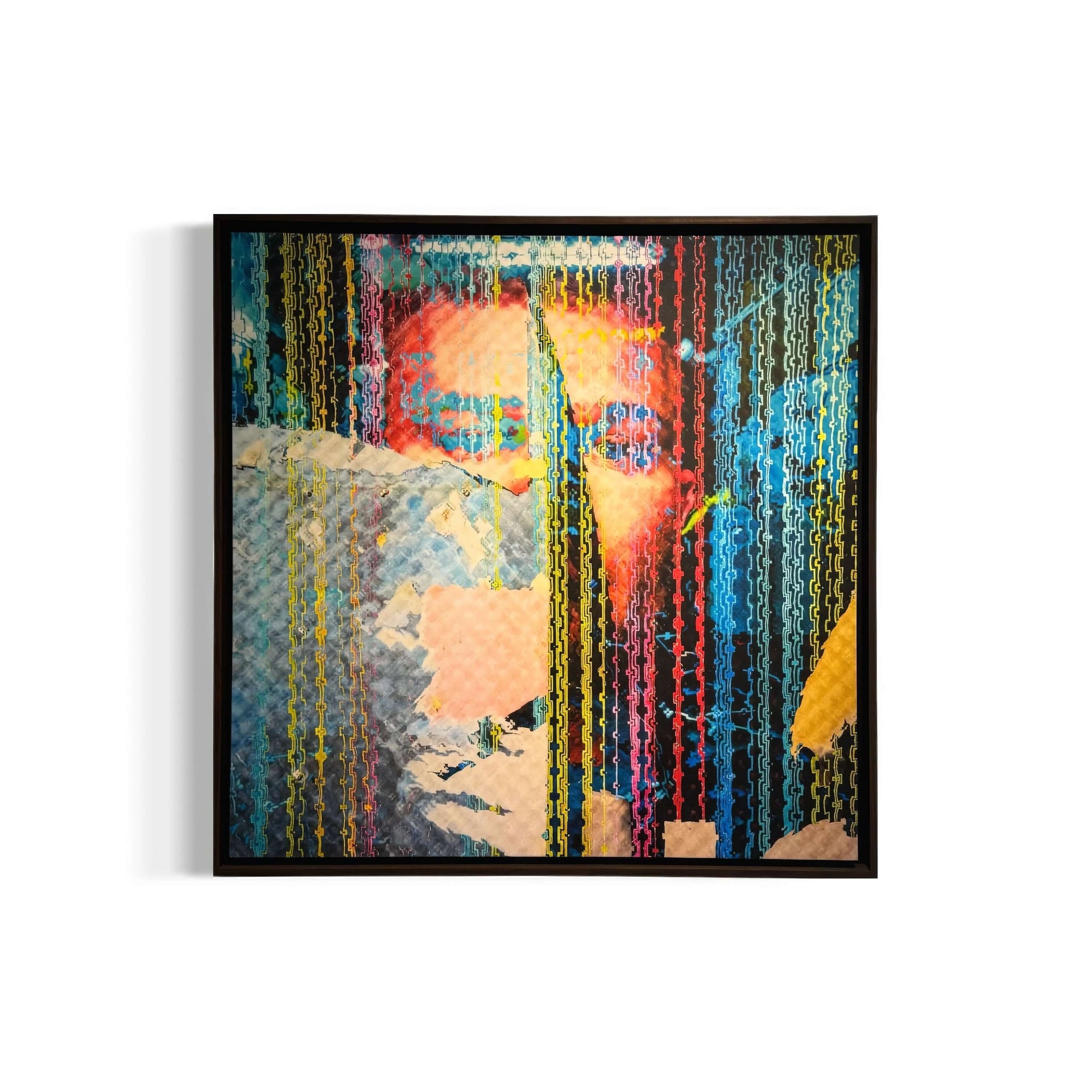 Interference Portrait 1 by Bryce, 2021, conceptual photography on canvas with vibrant colors and layered textures.