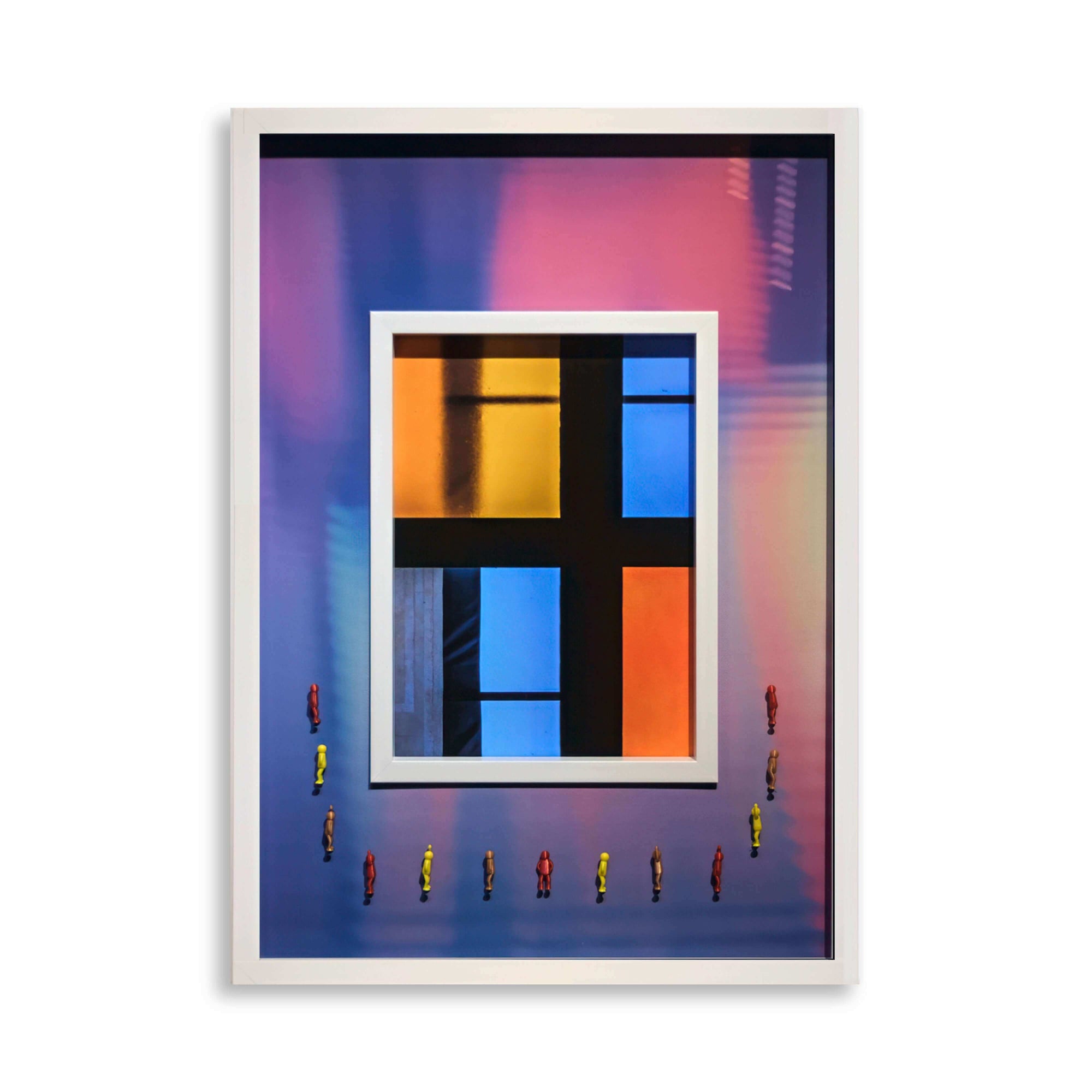 Image of the artwork 'Breaking Stillness, 2025' featuring vibrant geometric shapes in a colorful composition.