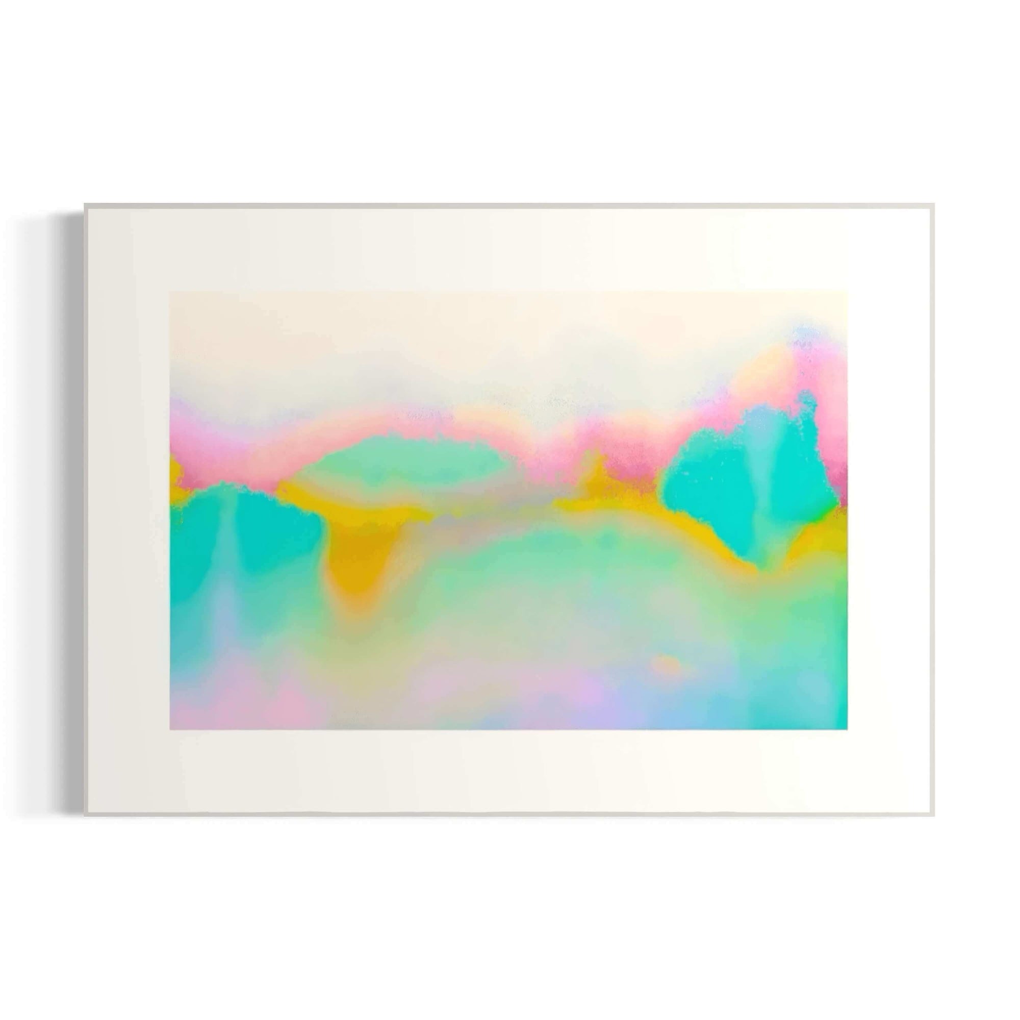 Serotonin Wave II abstract artwork by BRYCE, vibrant colors and textures, archival inks on textured cotton rag, 2021.