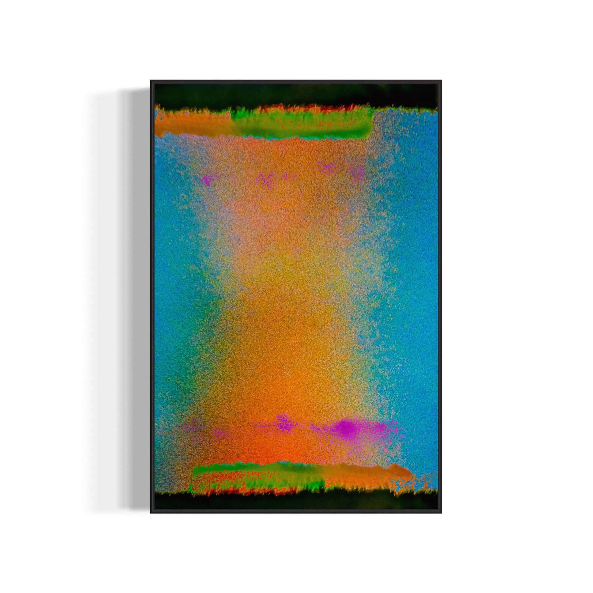 Abstract artwork titled 'Open Stage' by artist Bryce, featuring vibrant colors and experimental photography techniques.