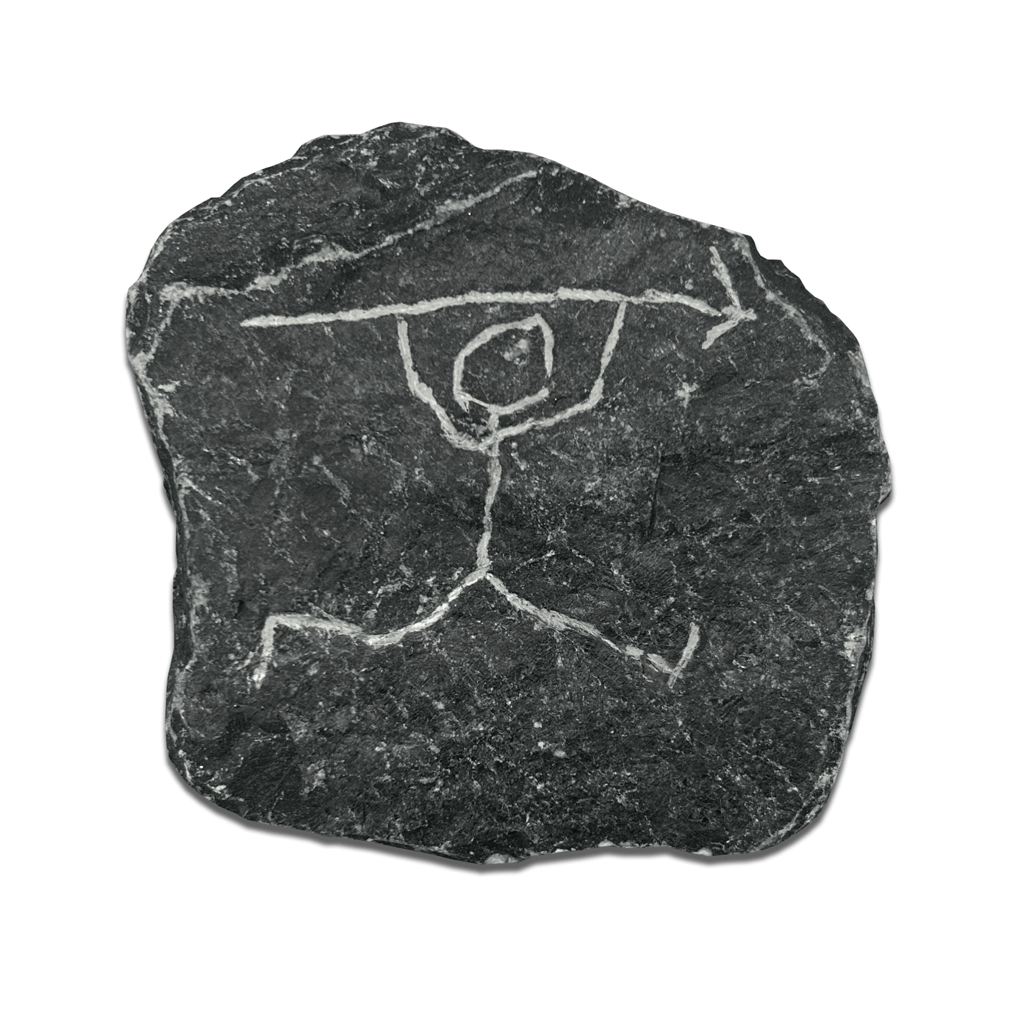 Ancient rock art depicting a figure lifting an object, showcasing prehistoric artistry and cultural heritage.