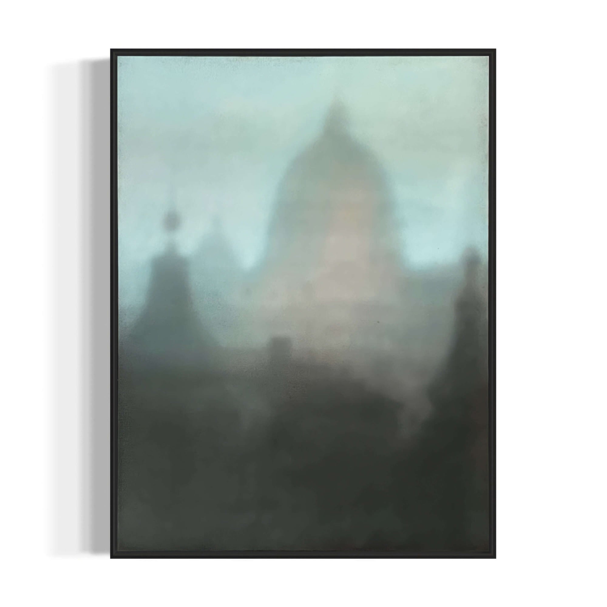 Impressionist cityscape painting of Prague by Nikolai Makarov, showcasing dreamlike mist and shadows.