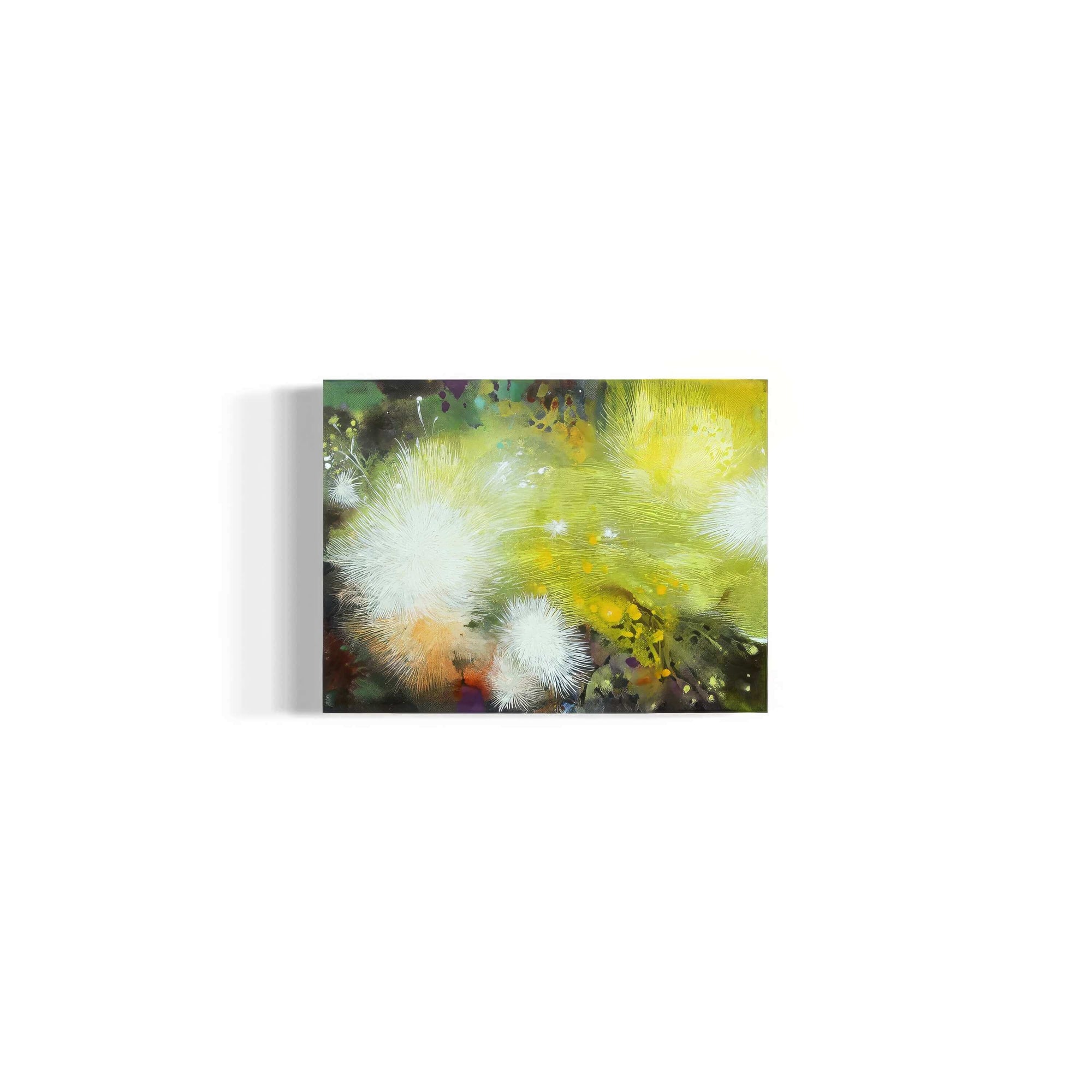 Fluffy Garden 06 abstract expressionism artwork by Supmanee Chaisansuk, featuring vibrant green and white textures.